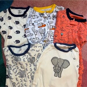Bundle Lot Baby Boys Long Sleeve Onesies 24 months Animals Cars